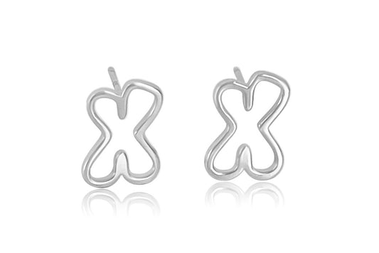 "X" Silver Earrings