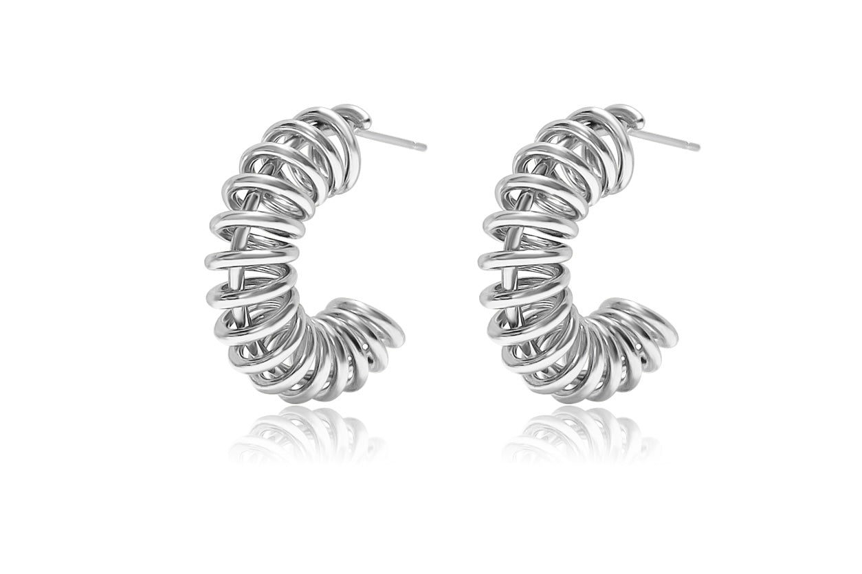 *Pre-Order* Coiled Hoops-Silver