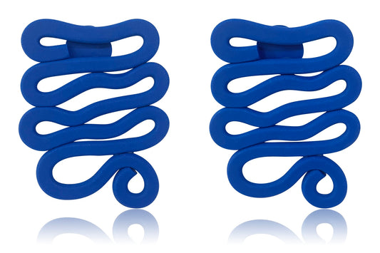 Script Earrings- Blue