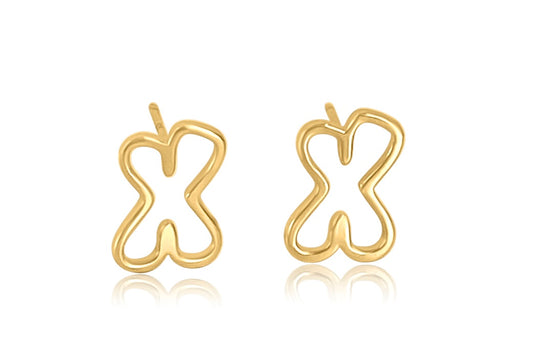 "X" Gold Earrings