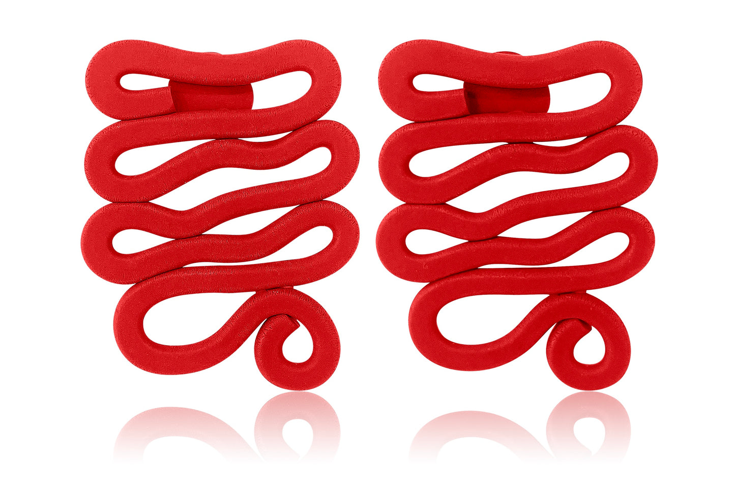 Script Earrings- Red